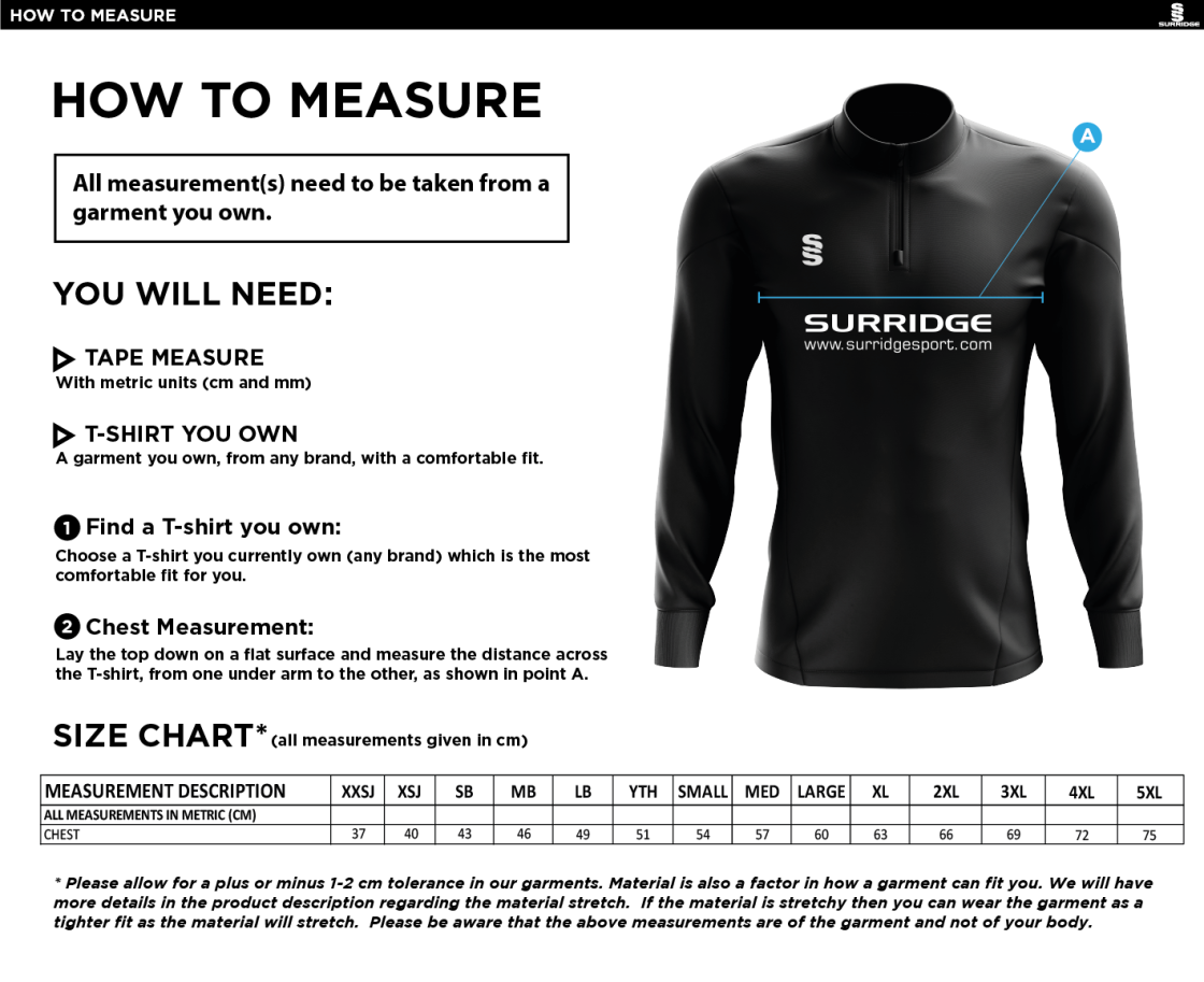 FIDRA BLADE PERFORMANCE TOP - Size Guide